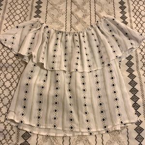 Printed off the shoulder top